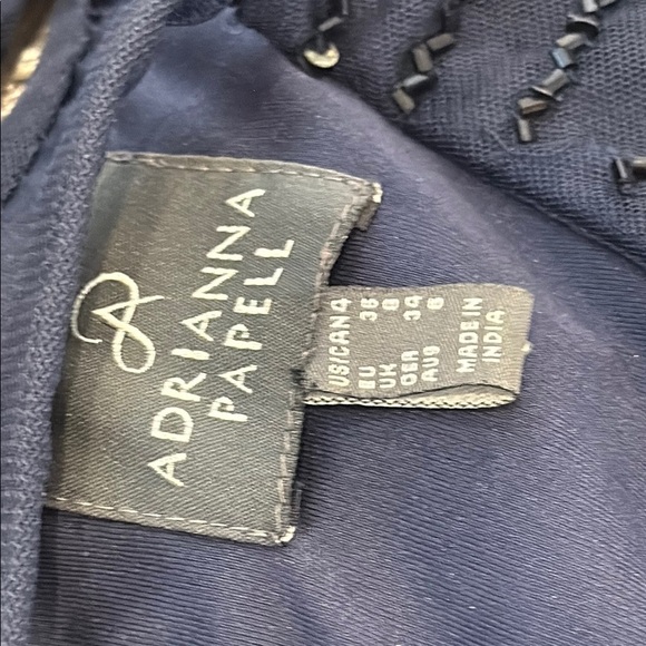 *flawed Adrianna Papell US 4 Navy Beaded Dress - Picture 8 of 11